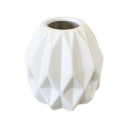 Vaso Geometrico Peq Branco Fosco