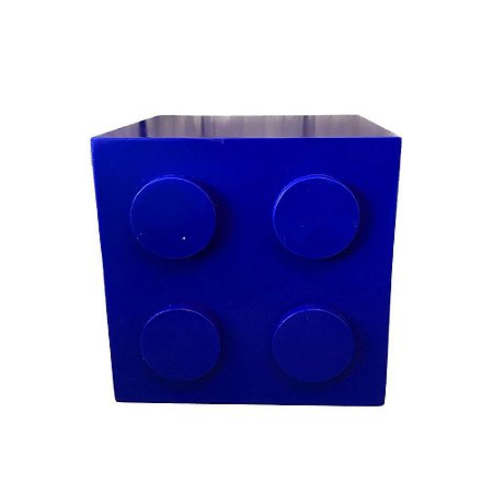 Cubo Pecinha De Montar MDF Quadrado Azul Marinho Decorar Festa
