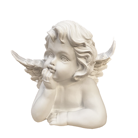 Anjo De Resina Grande Mão No Queixo Escultura Decorativa
