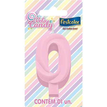 Vela Aniversário Candy Rosa Festcolor