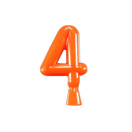 Vela Neon Laranja Número 4 Junco Decoração Festa