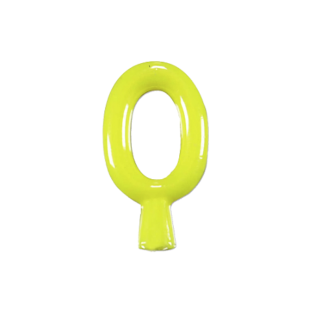 Vela Neon Amarelo Número 0 Junco Decoração Festa