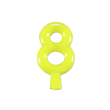 Vela Neon Amarelo Número 8 Junco Decoração Festa
