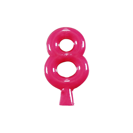 Vela Neon Pink Número 8 Junco Decoração Festa