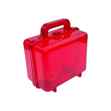 Maletinha Acrílica Viagem Vermelho Translucido Lembrancinha
