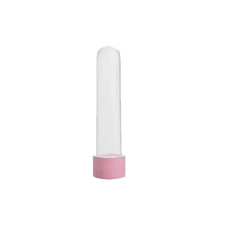 Tubete Decoração Balinhas Rosa Bebê 12CM Plástico 10Uni