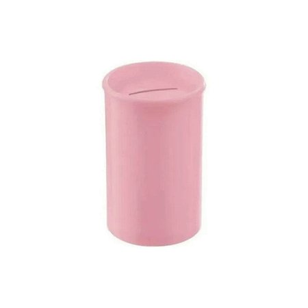 Cofrinho Plástico Lembrancinha Porta Moedas Rosa Bebê