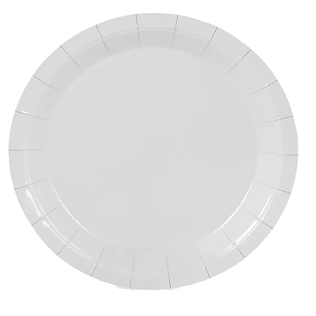 Prato De Papel Branco Liso 18Cm 8uni Decoração Festas