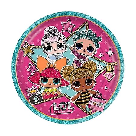 Prato De Papel Redondo Pequenas Bonecas 18Cm 08uni Festas