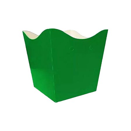 Cachepot De Papel Cartão Decorativo Liso Verde 10unidades - Lembrança Chique