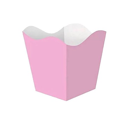 Cachepot De Papel Cartão Decorativo Liso Rosa Bebê 10uni