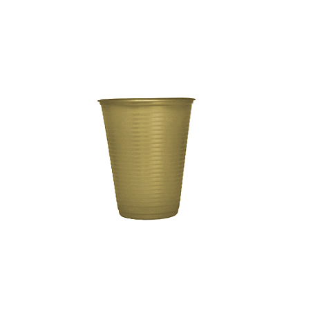 Copo Descartável Plástico Dourado 200ml 50uni Festas