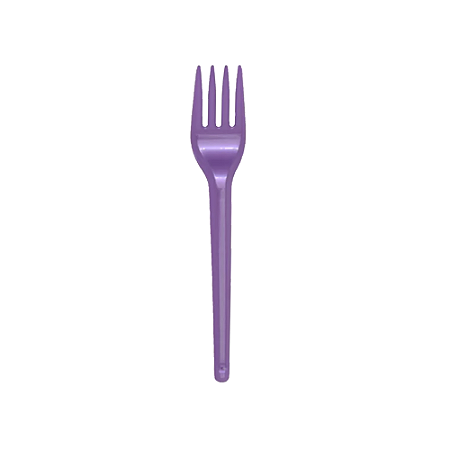 Garfo Descartável Plástico Roxo Perolado Sobremesa 50unid