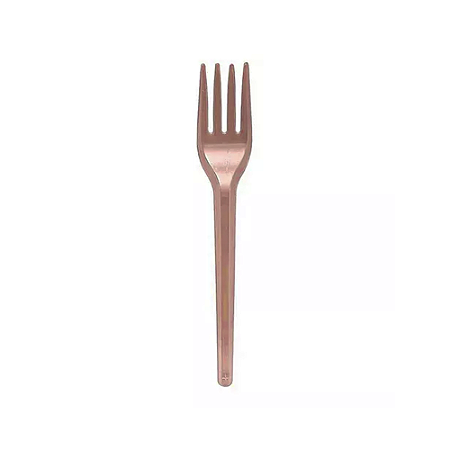 Garfo Descartável Plástico Rose Gold Sobremesa 50unid