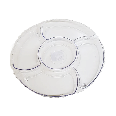 Petisqueira Transparente Acrilico 5 Divisórias Decorativa