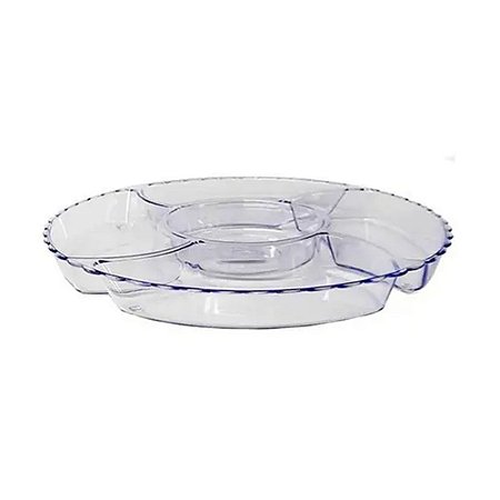 Petisqueira Transparente Acrilico 5 Divisórias Decorativa