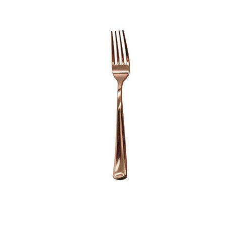 Garfo Refeição Descartável Luxo Rose Gold 6unid Make+