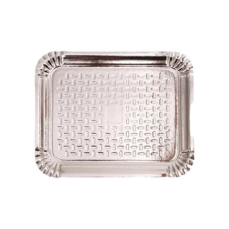 Bandeja Retangular Laminada B04 Prata 1un Papel 27cmx33cm