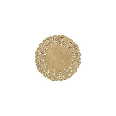 Mini Papel Doilie Rendado Kraft Decoração 09cm 24uni