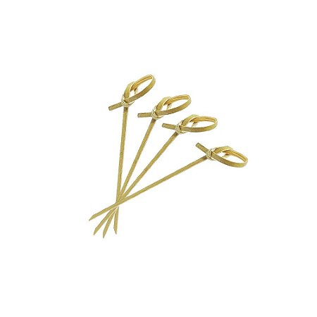 Enfeite De Bambu Laço Natural Espeto Decoração 20unid