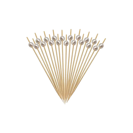 Enfeite De Bambu Bolinha Natural Espeto Decoração 20unid