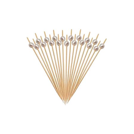 Enfeite De Bambu Bolinha Natural Espeto Decoração 20unid