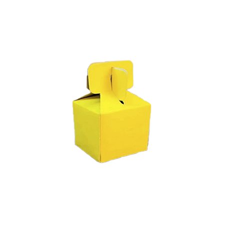 Caixa Lembrancinha Decoração Desmontada Papel Amarelo 8un