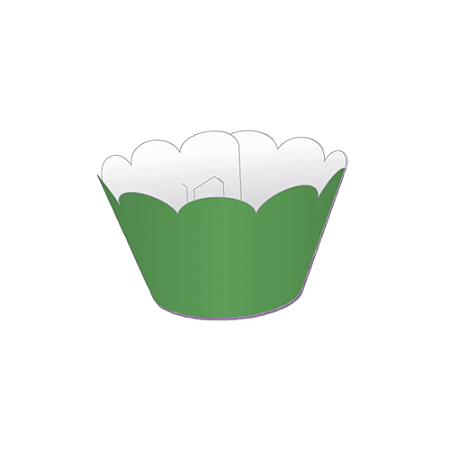 Cupcake Wrapper Tradicional Verde Bandeira Decoração 12unid