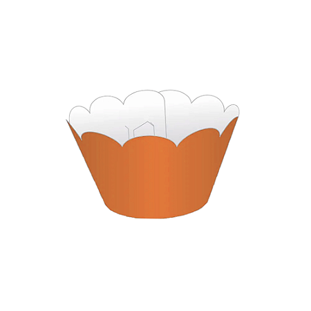 Cupcake Wrapper Tradicional Laranja Liso Decoração 12unid