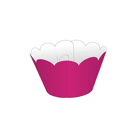 Cupcake Wrapper Tradicional Pink Liso Decoração 12unid