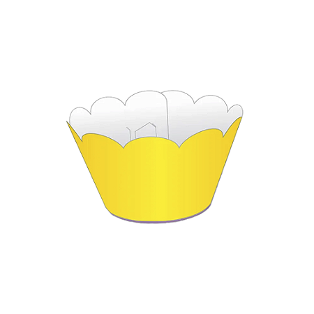 Cupcake Wrapper Tradicional Amarelo Liso Decoração 12unid