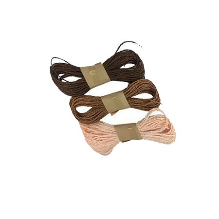 Kit 3 Cordão Rolos Decorativos Marrom Caqui Off 10m Papel