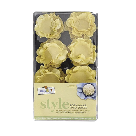 Forminha Style Amarelo Água Decoração Docinhos Finos 40uni