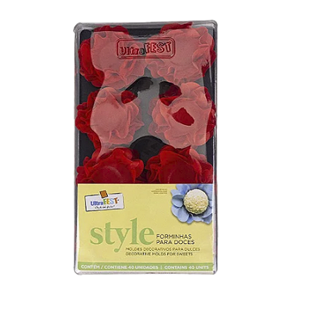 Forminha Style Vermelho Decoração Para Docinhos Finos 40uni