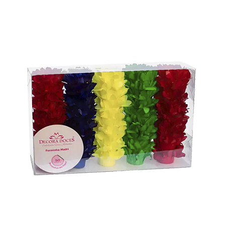Forminha Madri Kit Comemore 08 Decora Doces Embalagem 50 uni