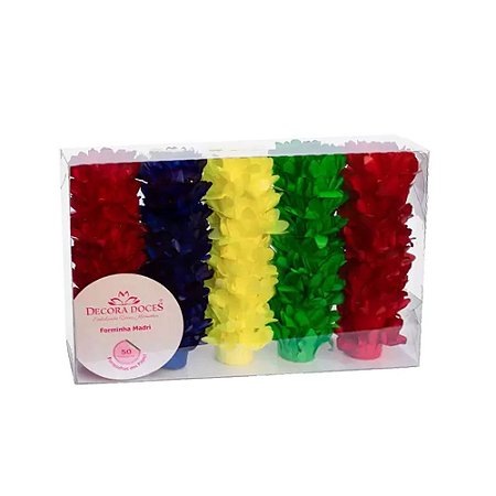 Forminha Madri Kit Comemore 08 Decora Doces Embalagem 50 uni