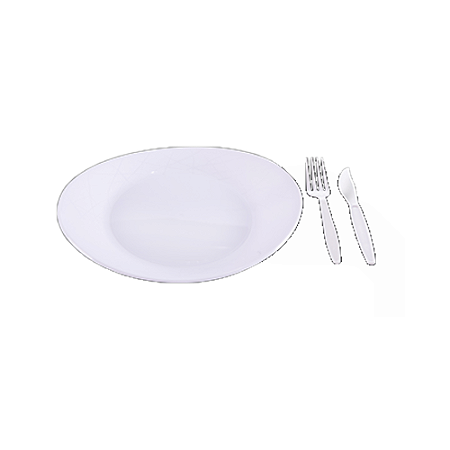 Kit Churrasco Branco Descartável Refeições 10unid Prafesta