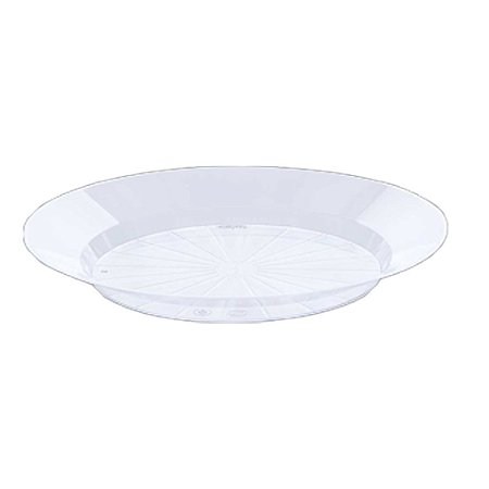 Prato Redondo Grande Refeição Transparente Descartável 10uni