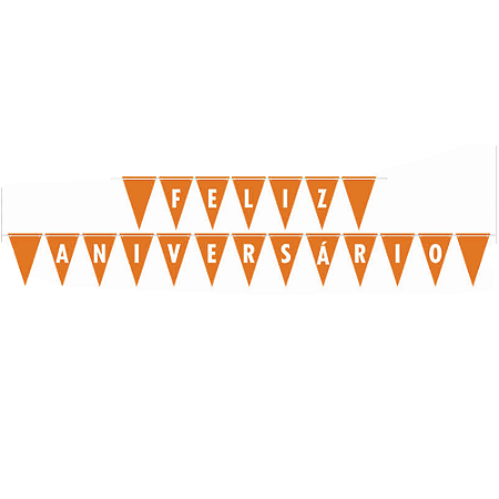 Faixa Feliz Aniversário Decorativa Laranja Neon Live Colors