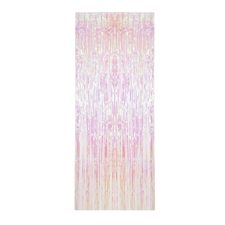 Cortina Transparente Decorativa Enfeite Franja Nacarado