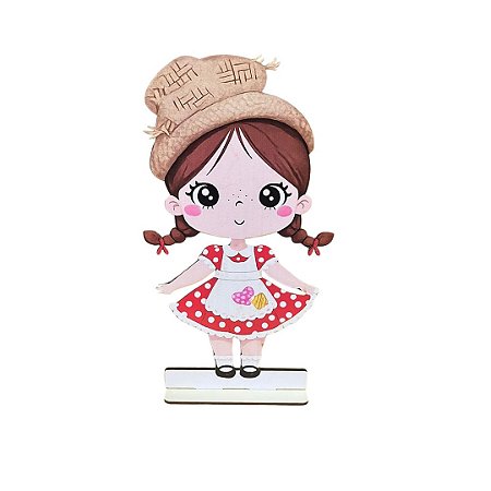 Display Adesivo Festa Junina Menina Caipira Totem Decorativo