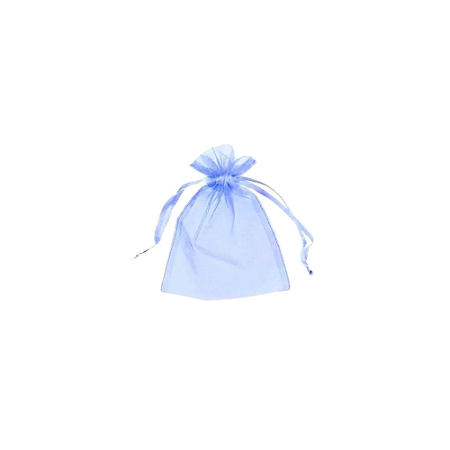 Saco Organza Azul Embalagem Lembrancinha 7x9 10un