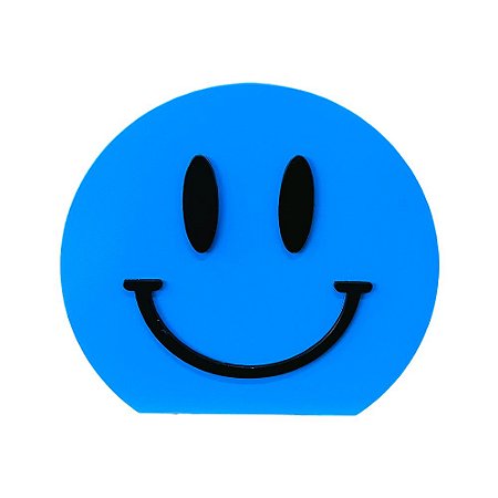 Cachepot Mdf Decorativo Emoji Sorriso Azul Pote De Festa