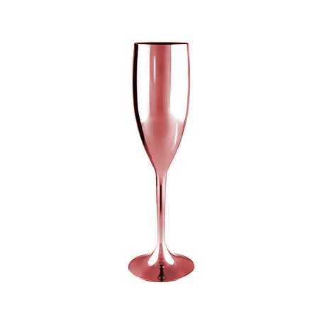Taça De Champagne Metalizada Rose Gold Acrílico Decoração
