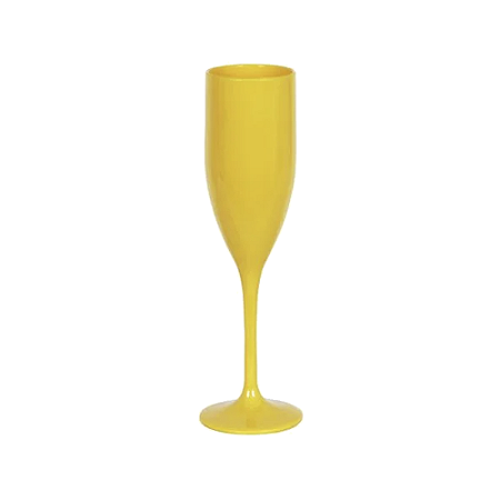 Taça De Champagne Amarelo Acrílico Decoração