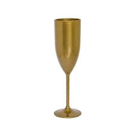 Taça De Champagne Ouro Dourado Acrílico Decoração