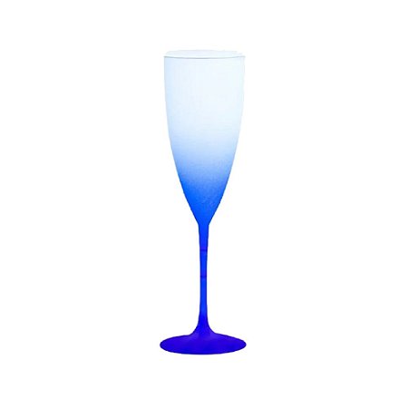 Taça De Champagne Degradê Azul Acrílico Decoração
