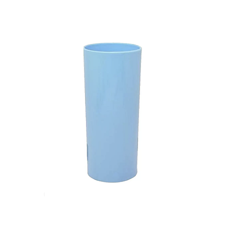 Copo Long Drink Liso Azul Bebê Decoração 340ml Plástico