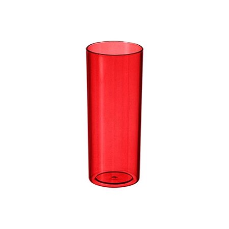 Copo Long Drink Vermelho Transparente Decoração 340ml Plástico