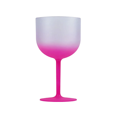 Taça De Gin Degradê Rosa Fosco Acrílica 600ml Decoração